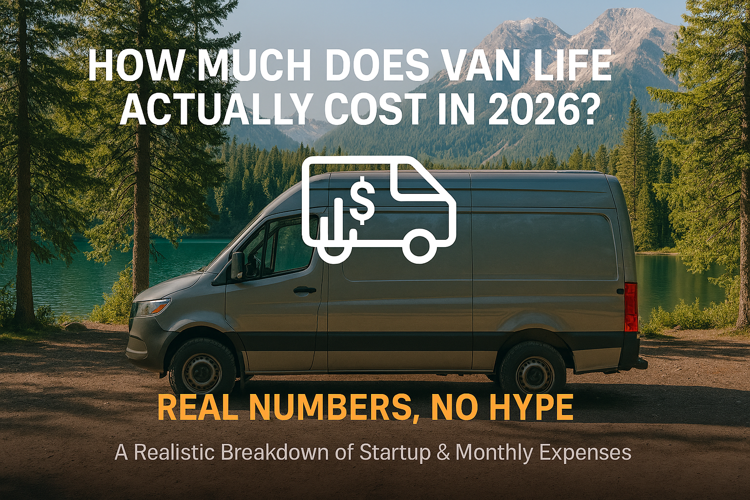 Infographic showing the real vanlife numbers for 2026, highlighting key trends, costs, and travel habits among campers and grey nomads.