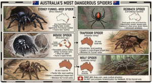 Infographic of Australia's Most Dangerous Spiders What Grey Nomads Need To Know At Camp