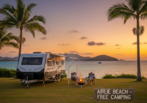 Grey nomad free camping near Airlie Beach QLD at the Proserpine RV Park on Main Street