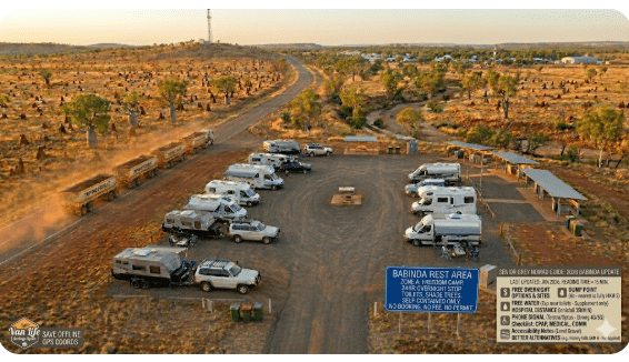 The Babinda Rest Area sits right beside the Bruce Highway at the southern approach to Babinda, roughly 60 km south of Cairns in Far North Queensland.