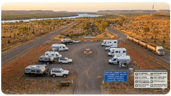 Borroloola Common Rest Area is the go-to free camping option for senior travellers arriving in this remote Gulf Country town in the Northern Territory in 2026