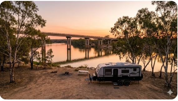 Camping at Galena Bridge Rest Area Murchison River WA
