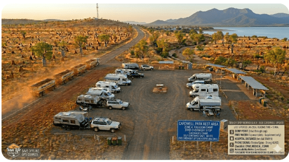 Cardwell Park Rest Area is one of the most popular free camping spots on the Bruce Highway between Townsville and Cairns.
