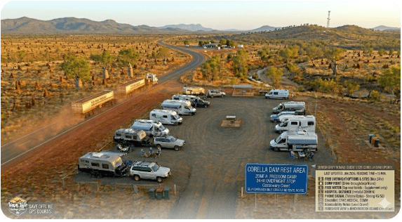 Corella Dam Rest Area — Free Camping Senior Grey Nomad Guide 2026