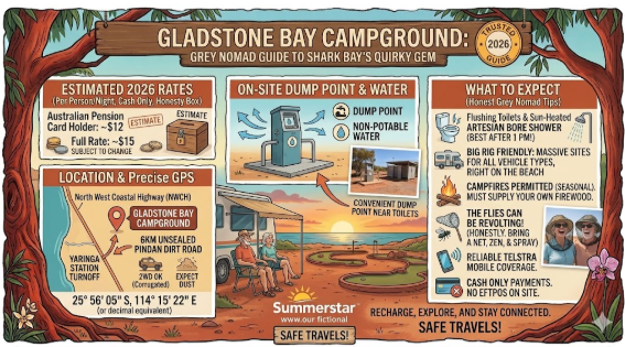 Gladstone Bay Campground sits on one of the most quietly spectacular stretches of coastline in Western Australia. Located 149km south of Carnarvon