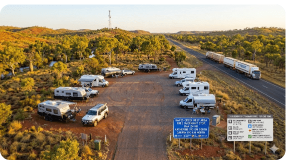 Hayes Creek Rest Area — Senior Grey Nomad Guide: Free Overnight Camping, Facilities, GPS Coordinates and What Seniors Need to Know