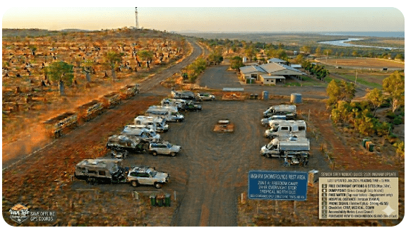 Ingham Showgrounds Rest Area is a free camping option right in the heart of Ingham, Tropical North Queensland — and in 2026 it remains one of the most popular free overnight stops for senior grey nomads
