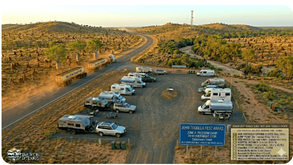John Tognela Rest Areas are a pair of free roadside rest stops on the Warrego Highway between Miles and Chinchilla in Queensland's Western Downs region.