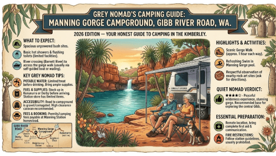 Manning Gorge Campground bush camping area near Mount Barnett on the Gibb River Road