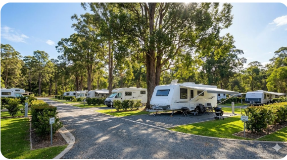 Powered Caravan Sites at Balingup Transit Park