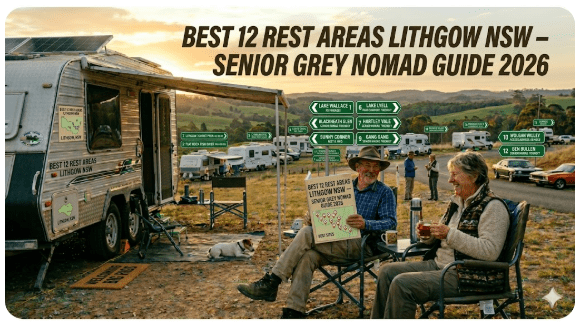 Great Western Highway rest area caravan stop near Lithgow NSW 2026