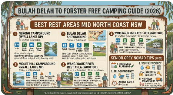 Billabong Creek Rest Area near Tuncurry NSW — free camping on The Lakes Way Mid North Coast