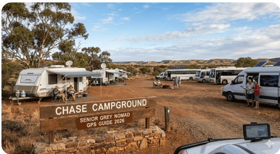 Chase Campground NSW, peaceful bush campsite with basic facilities, suitable for caravans and grey nomads seeking a quiet overnight stop