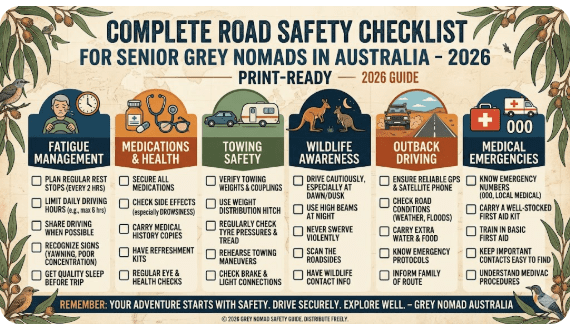 Grey Nomad Road Safety Checklist – The Complete Senior Driver Guide for 2026
