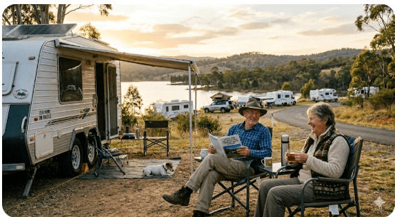 Flat Rock Campground near O'Connell NSW — Abercrombie River bush camping area for grey nomads