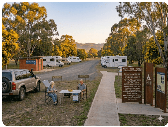 Henty Rest Area — 24hr Free Camping Guide 2026