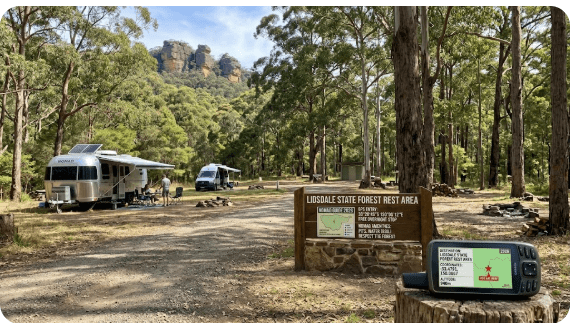 Lidsdale State Forest Rest Area on the Castlereagh Highway near Lithgow NSW — grey nomad rest stop 2026