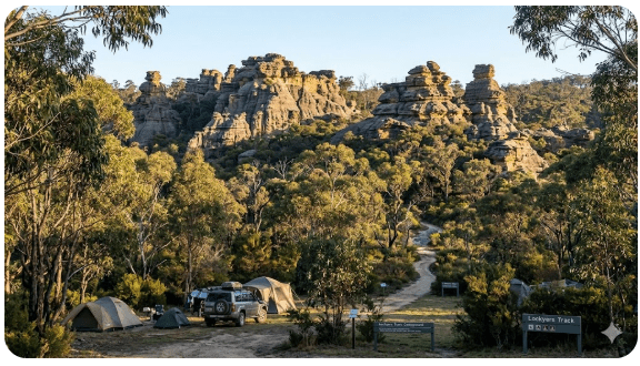 Lockyers Track Campground near Lithgow NSW — GPS coordinates, 4WD access warnings, road conditions and senior grey nomad tips for 2026.