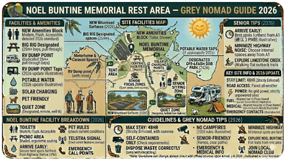 Noel Buntine Memorial Rest Area on the Castlereagh Highway NSW — free overnight stop for caravans and grey nomads 2026