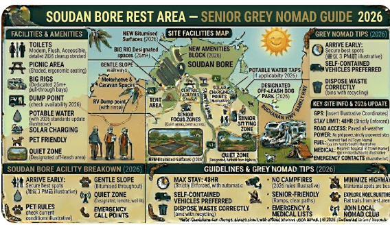 Soudan Bore Rest Area on the Barkly Highway Northern Territory — free overnight stop for grey nomads 2026