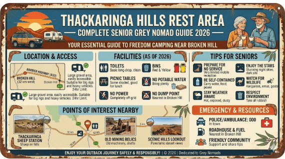 Thackaringa Hills Rest Area on Silver City Highway west of Broken Hill NSW