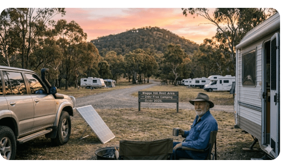 Wagga Hill Rest Area on the Olympic Highway south of Wagga Wagga NSW. 