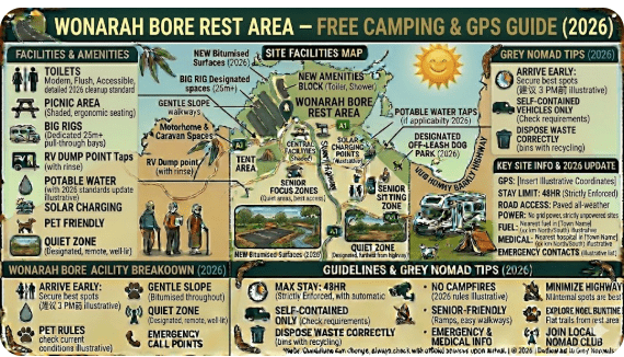 Wonarah Bore Rest Area, Barkly Highway rest areas, free camping NT, overnight stop Northern Territory