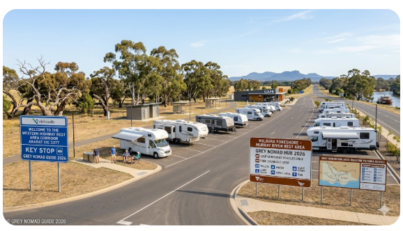 Ararat rest areas on the Western Highway Victoria — senior grey nomad overnight stop guide 2026