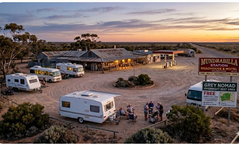 Mundrabilla Roadhouse Rest Area — Grey Nomad Guide 2026
