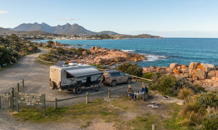 Free Camping Bicheno Tasmania — East Coast Grey Nomad Guide 2026